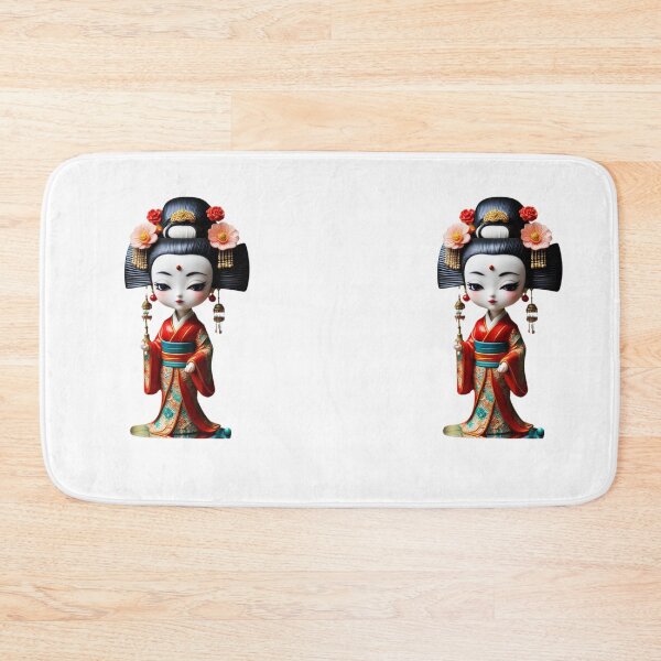 Item preview, Beautiful geisha doll, kimono , cherry blossom, sakura, hanami designed and sold by Coolparrotgirl.