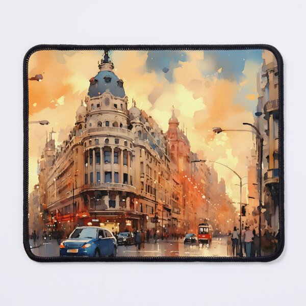 Item preview, Madrid Gran Via, watercolor painting, city landscape, Madrid souvenir, Spanish cityscape, Spain travel designed and sold by SpettacolArte.