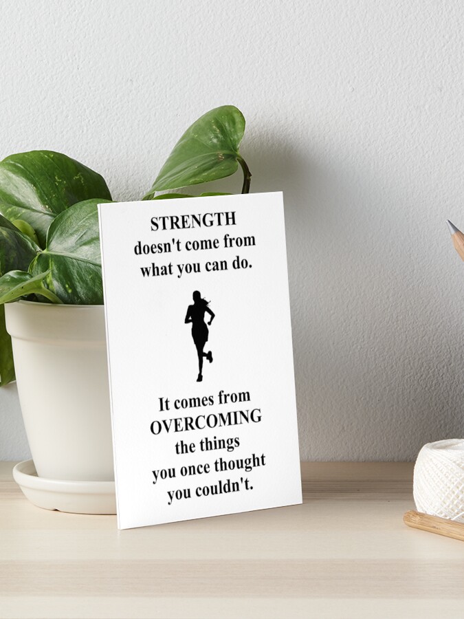 Motivational, Inspirational Running Quote, Female Art Board Print