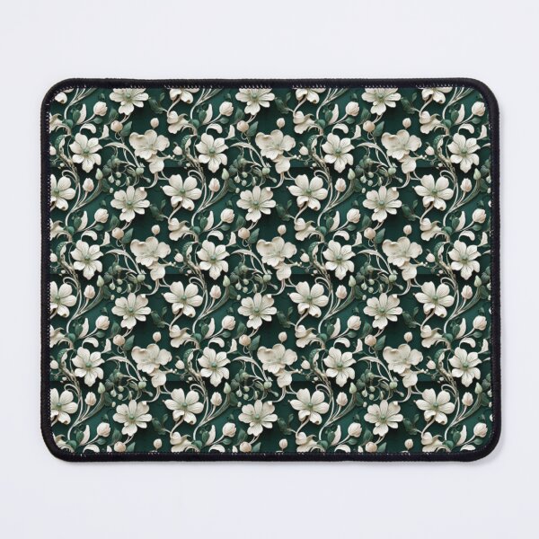 Item preview, Delicate white on Green flower pattern  designed and sold by Flowersonstuff.