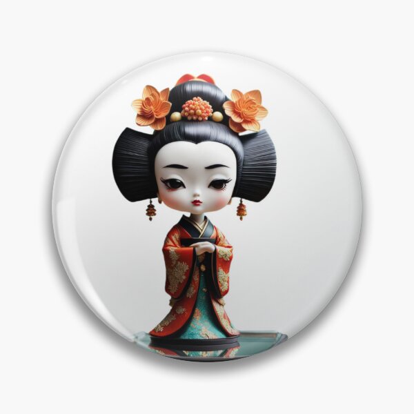 Item preview, Beautiful geisha doll sculpture, kimono , cherry blossom, sakura, hanami designed and sold by Coolparrotgirl.
