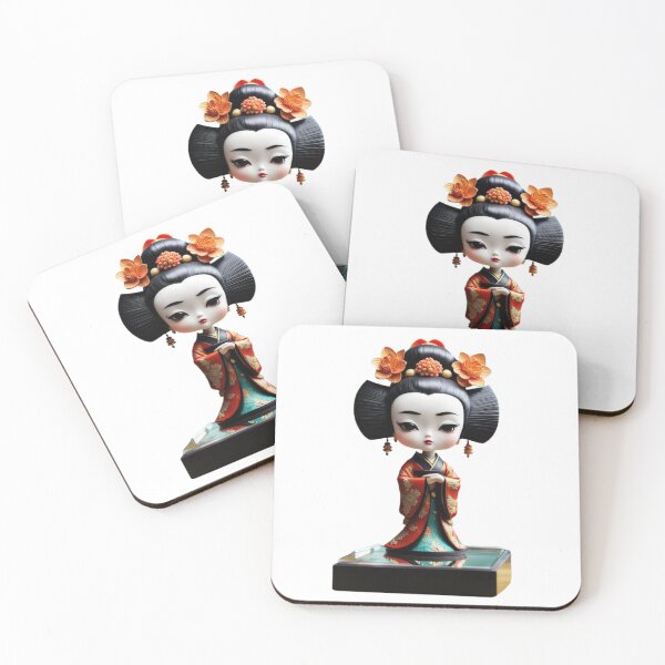 Item preview, Beautiful geisha doll sculpture, kimono , cherry blossom, sakura, hanami designed and sold by Coolparrotgirl.