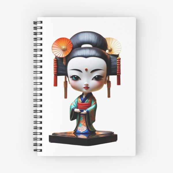 Item preview,  Beautiful geisha, geisha sculpture, traditional japanese geisha hairstyle kimono , cherry blossom, sakura, hanami designed and sold by Coolparrotgirl.