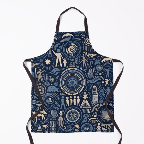 Item preview, Navy Blue Indigenous Pattern Artwork designed and sold by PillowTalkyZone.