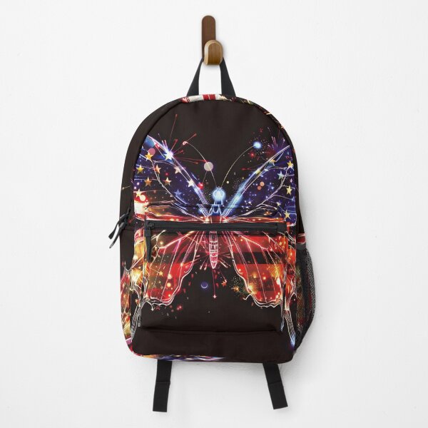 Item preview, Fireworks American flag neon butterfly designed and sold by dcrc.