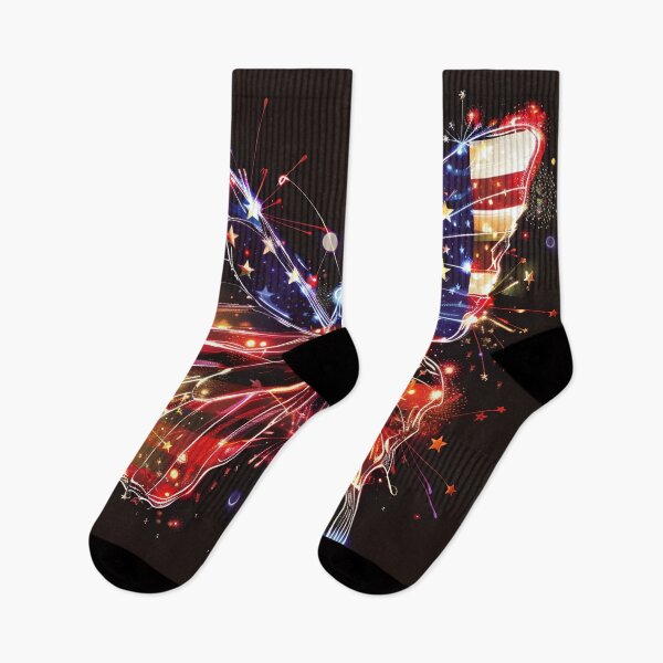 Item preview, Fireworks American flag neon butterfly designed and sold by dcrc.
