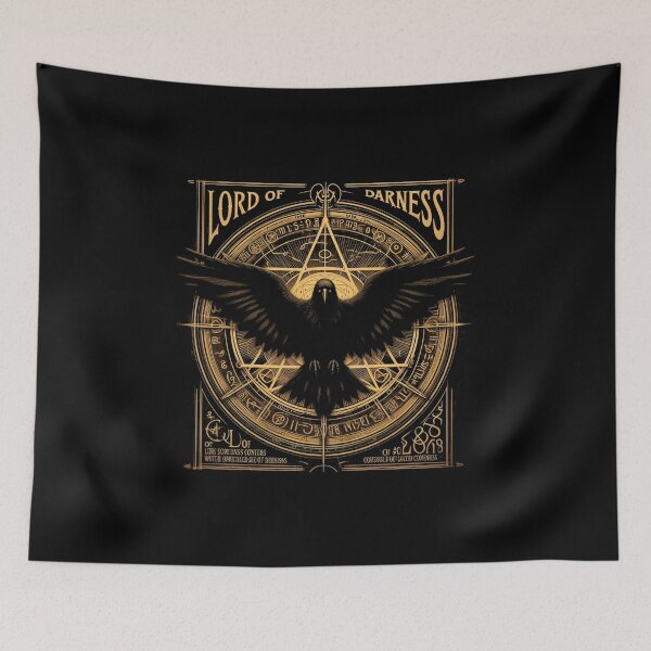 Item preview, Lords of Darkness, Raven, Pentagram, Eclipse, Full Moon, Wings, Poster designed and sold by CrisMor-Art.