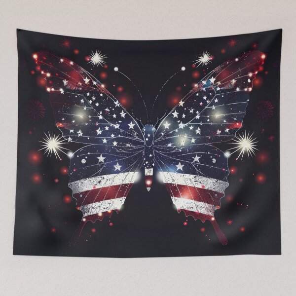 Item preview, fireworks american flag neon butterfly designed and sold by dcrc.