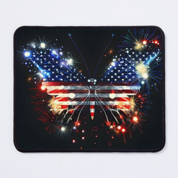 Item preview, fireworks american flag neon butterfly designed and sold by dcrc.