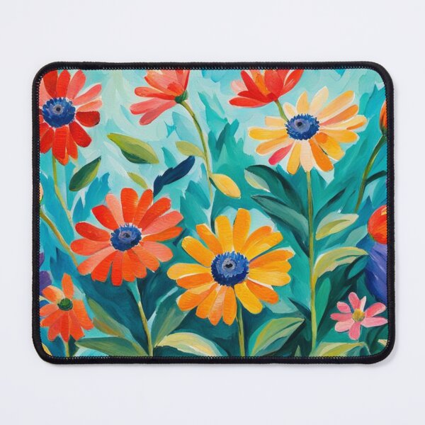 Item preview, Colourful red, purple, orange, blue wildflowers painting designed and sold by Coolparrotgirl.