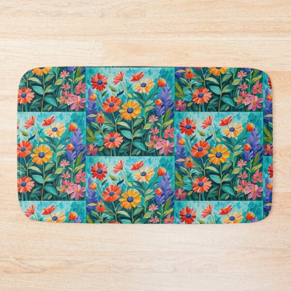 Item preview, Colourful red, purple, orange, blue wildflowers painting designed and sold by Coolparrotgirl.