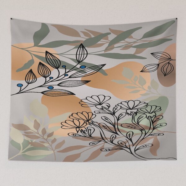 Item preview, Abstract home decorating minimalist flower line art wall poster designed and sold by jayne0524.