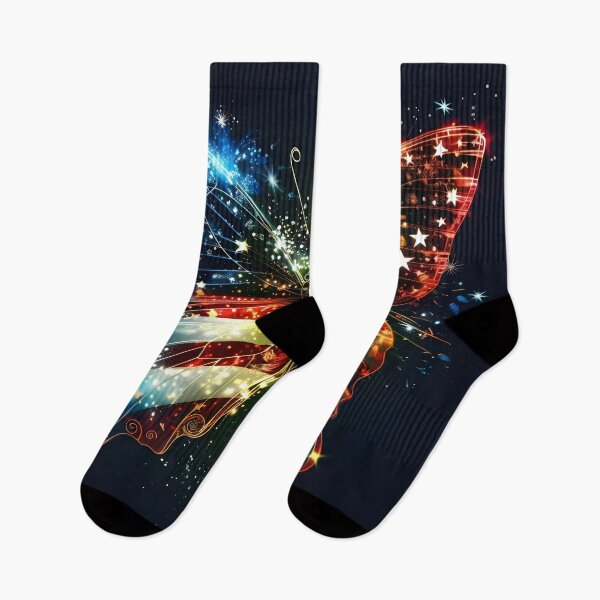 Item preview, fireworks american flag neon butterfly designed and sold by dcrc.