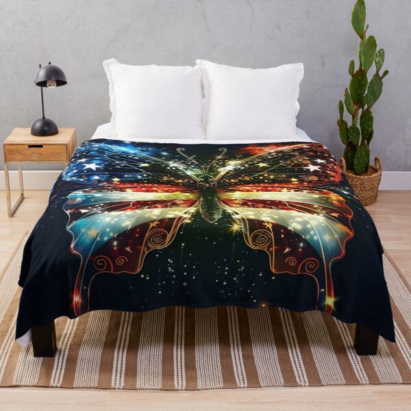 Item preview, fireworks american flag neon butterfly designed and sold by dcrc.