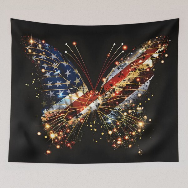 Item preview, fireworks american flag neon butterfly designed and sold by dcrc.