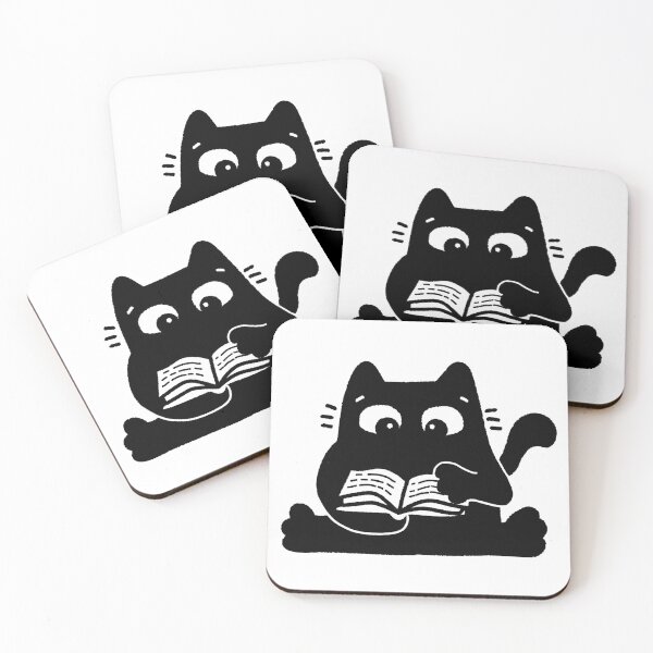 Item preview, Black reading cat designed and sold by loulou-artifex.
