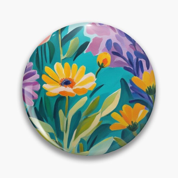 Item preview, Colourful red, purple, orange, blue and purple leafs wildflowers painting designed and sold by Coolparrotgirl.