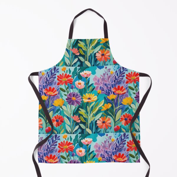 Item preview, Colourful red, purple, orange, blue and purple leafs wildflowers painting designed and sold by Coolparrotgirl.
