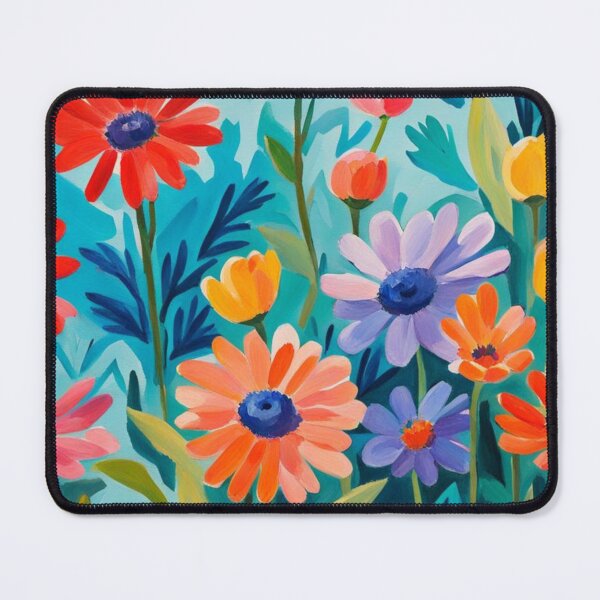 Item preview, Colourful red, purple, orange, blue wildflowers painting designed and sold by Coolparrotgirl.