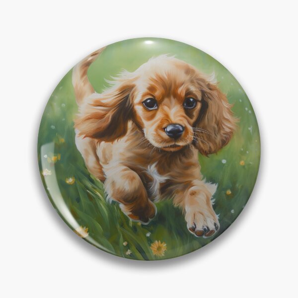 Item preview, puppy frolicking on the grass,oil designed and sold by elegantpaterns.