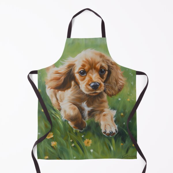 Item preview, puppy frolicking on the grass,oil designed and sold by elegantpaterns.
