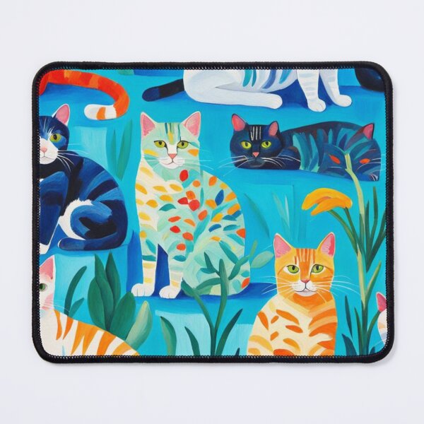 Item preview, Lot of Colourful cute small cats abstract artpiece designed and sold by Coolparrotgirl.