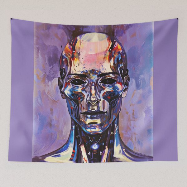 Item preview, Neo-Human Dawn: Modern Portrait of a Cybernetic Being at the Brink of New Age designed and sold by REALKIRAN.