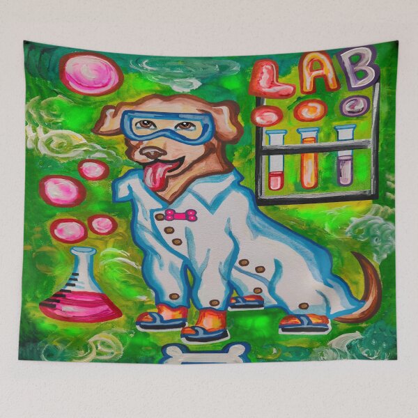 Item preview, Lab Dog Working in A Science Lab designed and sold by Deborah Camp.