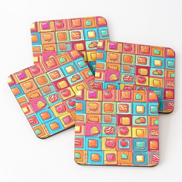 Item preview, Dessert Delights: Colorful Squares designed and sold by Health And Fitness Posts e-Store.