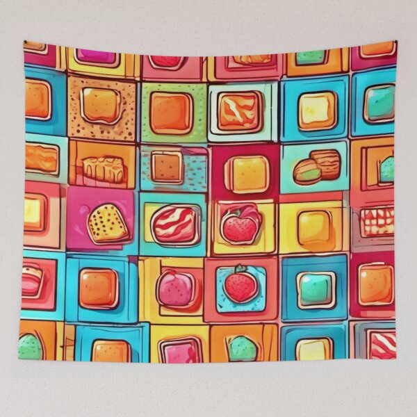 Item preview, Dessert Delights: Colorful Squares designed and sold by Health And Fitness Posts e-Store.