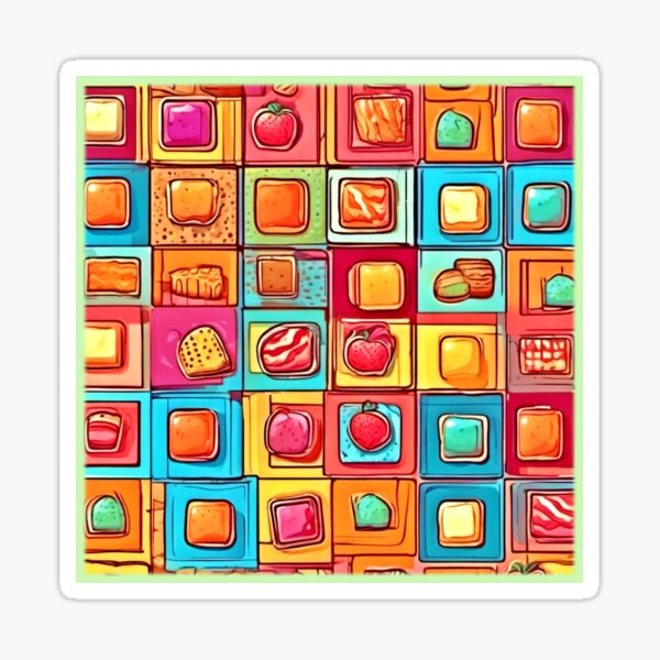 Item preview, Dessert Delights: Colorful Squares designed and sold by Health And Fitness Posts e-Store.