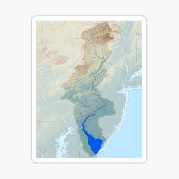 Delaware River Watershed Map Raw Landscape Sticker By Kmusser   St,small,507x507 Pad,600x600,f8f8f8.u13 