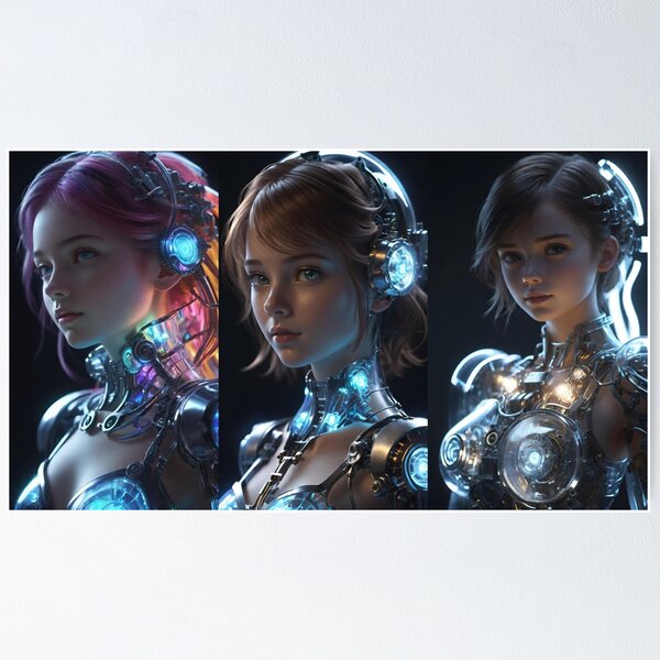 Item preview, A Trio of Female Cyborg Images designed and sold by masabo.