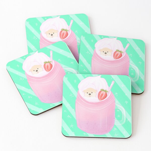Item preview, Strawberry milkshake with shiba inu designed and sold by ShibaInuArt.