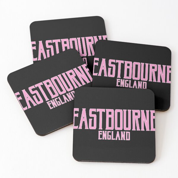 Item preview, Eastbourne England Vintage Text Pink Print   designed and sold by DollMonahan.