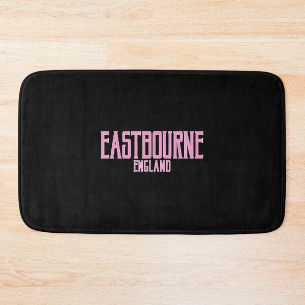 Item preview, Eastbourne England Vintage Text Pink Print   designed and sold by DollMonahan.
