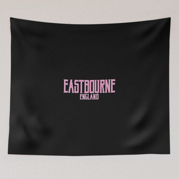 Item preview, Eastbourne England Vintage Text Pink Print   designed and sold by DollMonahan.