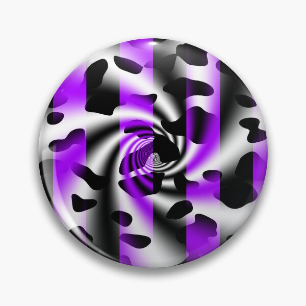 Aperçu de l'œuvre Mélange en spirale entre imprimé vache et rayures noires et violettes créée et vendue par TheRulerofEarth.