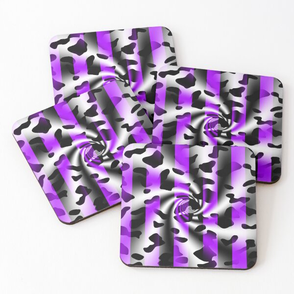 Item preview, Spiral Blend Between Cow Print and Black And Purple Stripes designed and sold by TheRulerofEarth.