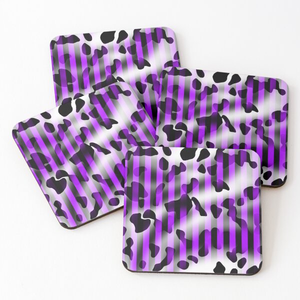Item preview, Cow Print Fades Between Black And Purple Stripes designed and sold by TheRulerofEarth.