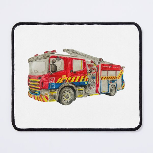 Item preview, New Zealand fire engine cut out design designed and sold by Truck drawing art.