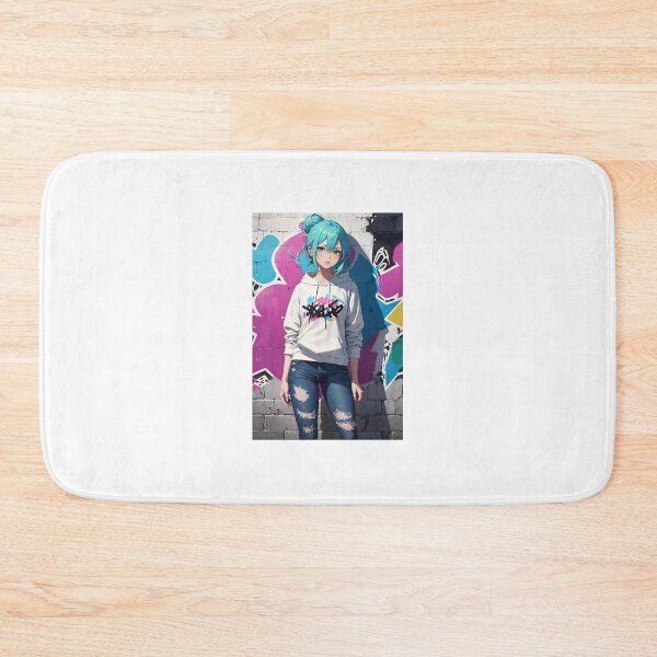 Item preview, Street Art Sensation: Unveiling the Urban Canvas with Ice-Blue Hair designed and sold by iloveanimechibi.