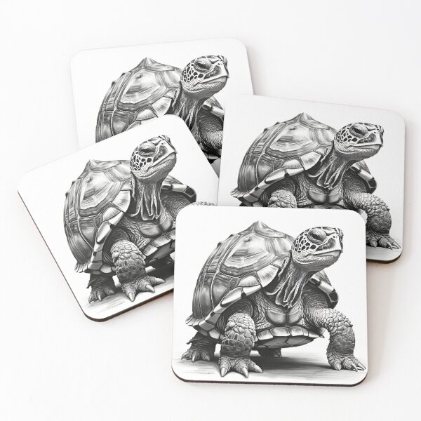 Item preview, Black and White Tortoise Pencil Drawing designed and sold by Pencil-Art.