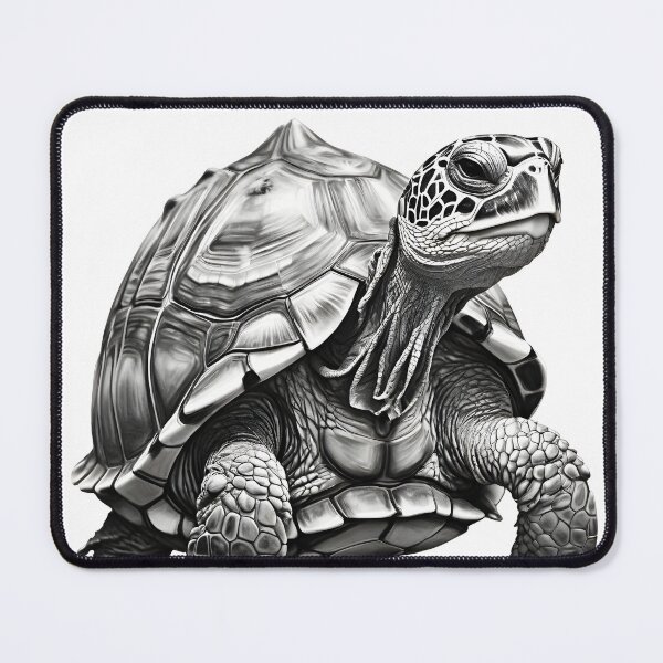 Item preview, Black and White Tortoise Pencil Drawing designed and sold by Pencil-Art.
