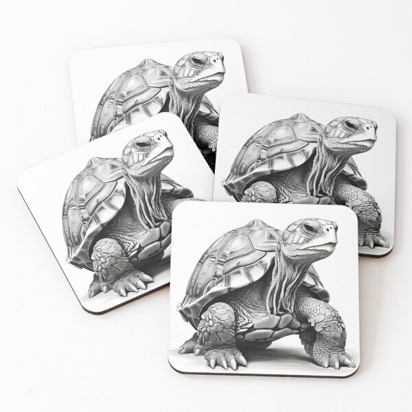 Item preview, Black and White Tortoise Pencil Drawing designed and sold by Pencil-Art.