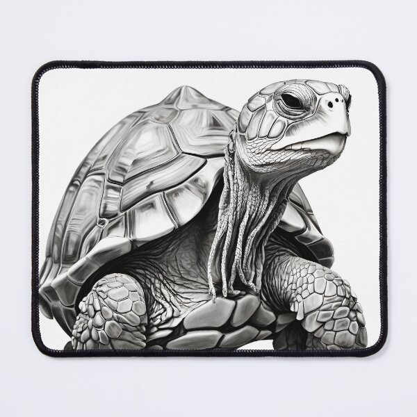 Item preview, Black and White Tortoise Pencil Drawing designed and sold by Pencil-Art.