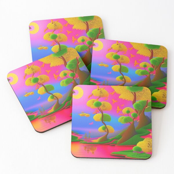 Item preview,  fantasy Tree in pink and green landscape abstract artpiece,  designed and sold by Coolparrotgirl.