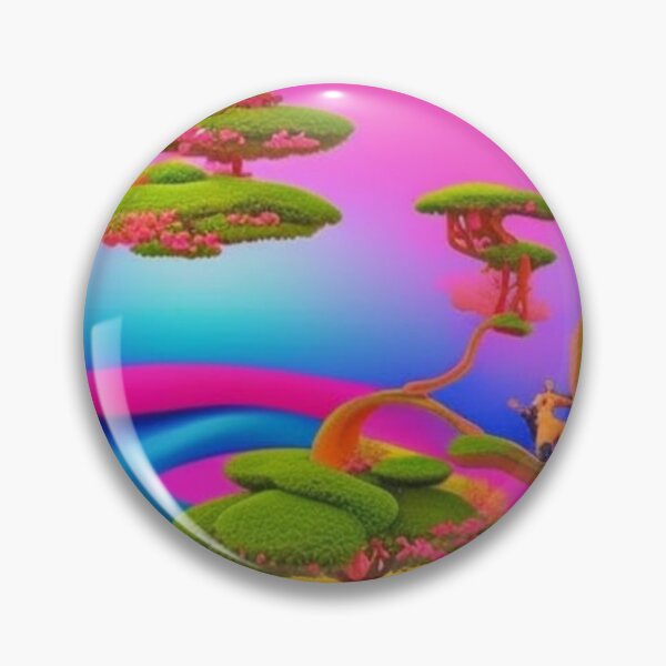 Item preview, Fantasy tree in pink, orange green  landscape abstract artpiece,  designed and sold by Coolparrotgirl.