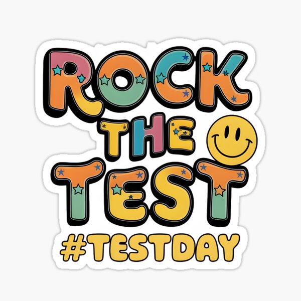 Rock The Test Testing Day Retro Motivational Teacher Student" Sticker for  Sale by Davidpama | Redbubble