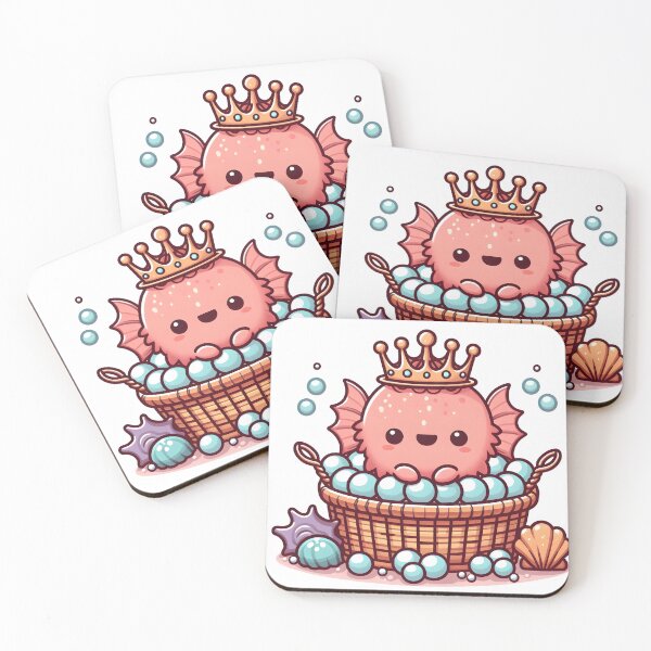 Item preview, Kawaii Underwater Basket Weaver With Seashell Crown designed and sold by CanvasCutie.